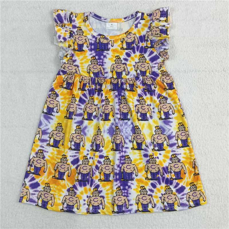 Character yellow and purple tie-dye flying sleeve dress 人物黄紫色扎染飞袖裙