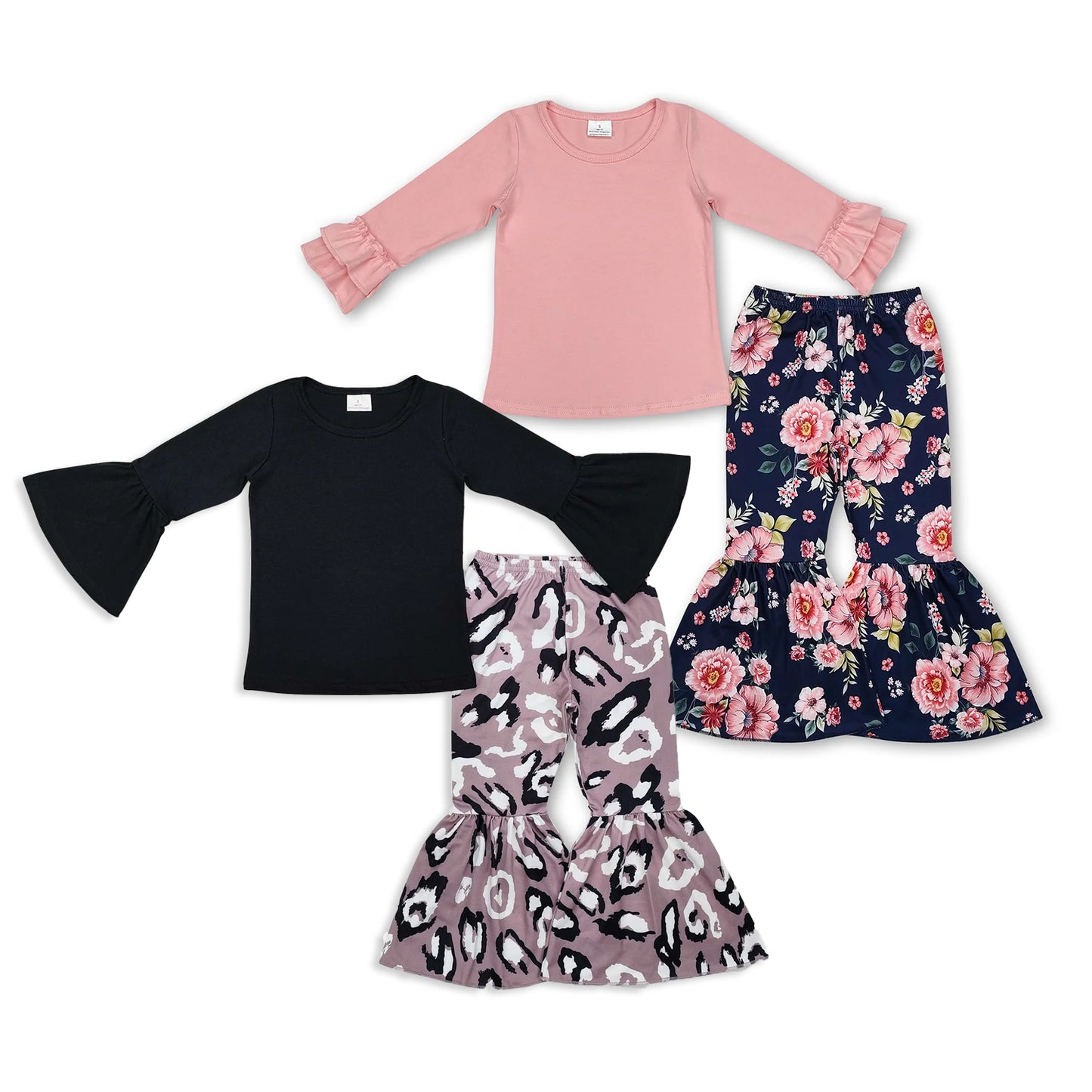 RTS NO MOQ Sibling Baby girls clothes long-sleeved trousers suit