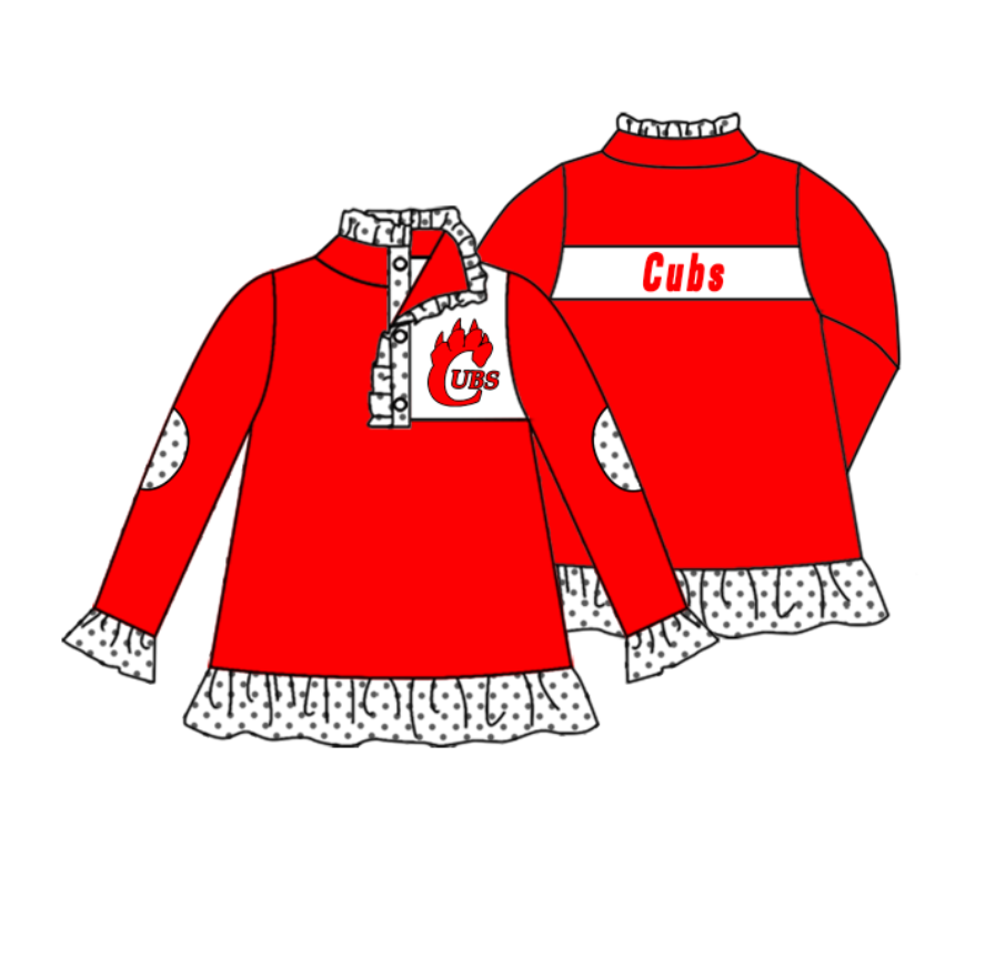 PRE ORDER Deadline July 21 custom no moq Children's boutique clothing soprt teams  Red Button Zip Jacket
