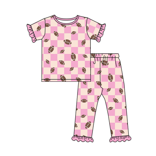 4.26 custom moq 5 eta 4-5weeks GIRLS FOOTBALL PAJAMAS SETS