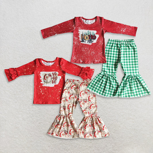 RTS NO MOQ sibling baby girls clothes Christmas long sleeve Clothes Sets