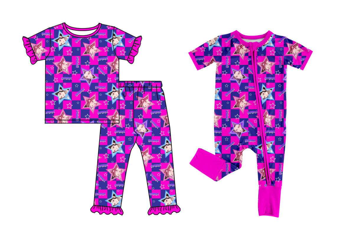 25.11.24 custom each style moq 5 eta 6-8week Sibling Sisters cartoon baby girl clothes short sleeve pants sets and romper match family design