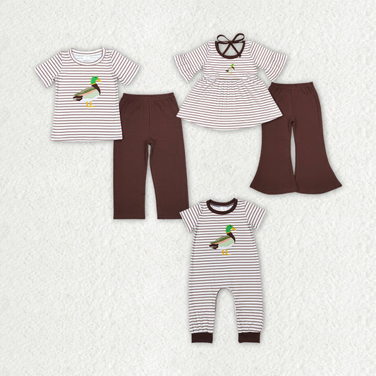 RTS NO MOQ Girls Boys duck Clothes Sets and romper