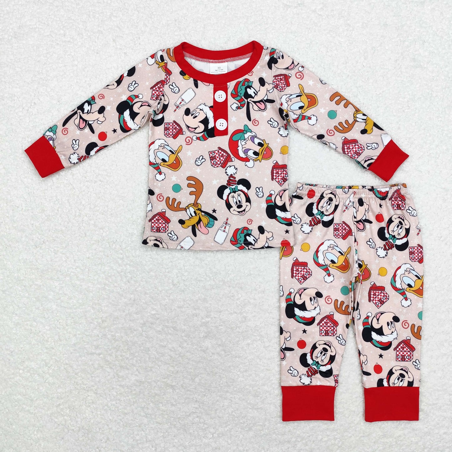 RTS NO MOQ Girls Boys Christmas disney mickey Rompers Pajamas Clothes Sets