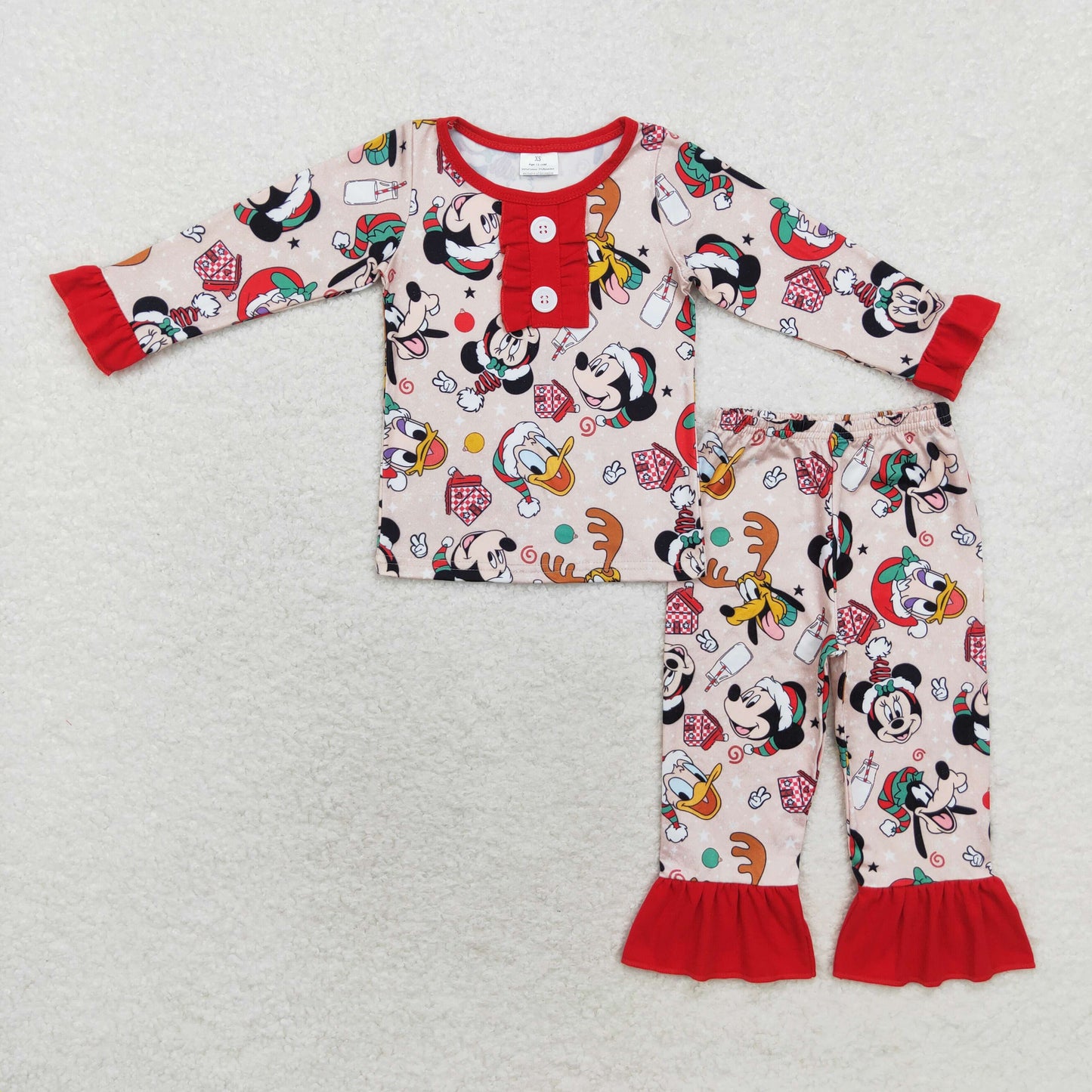 RTS NO MOQ Girls Boys Christmas disney mickey Rompers Pajamas Clothes Sets