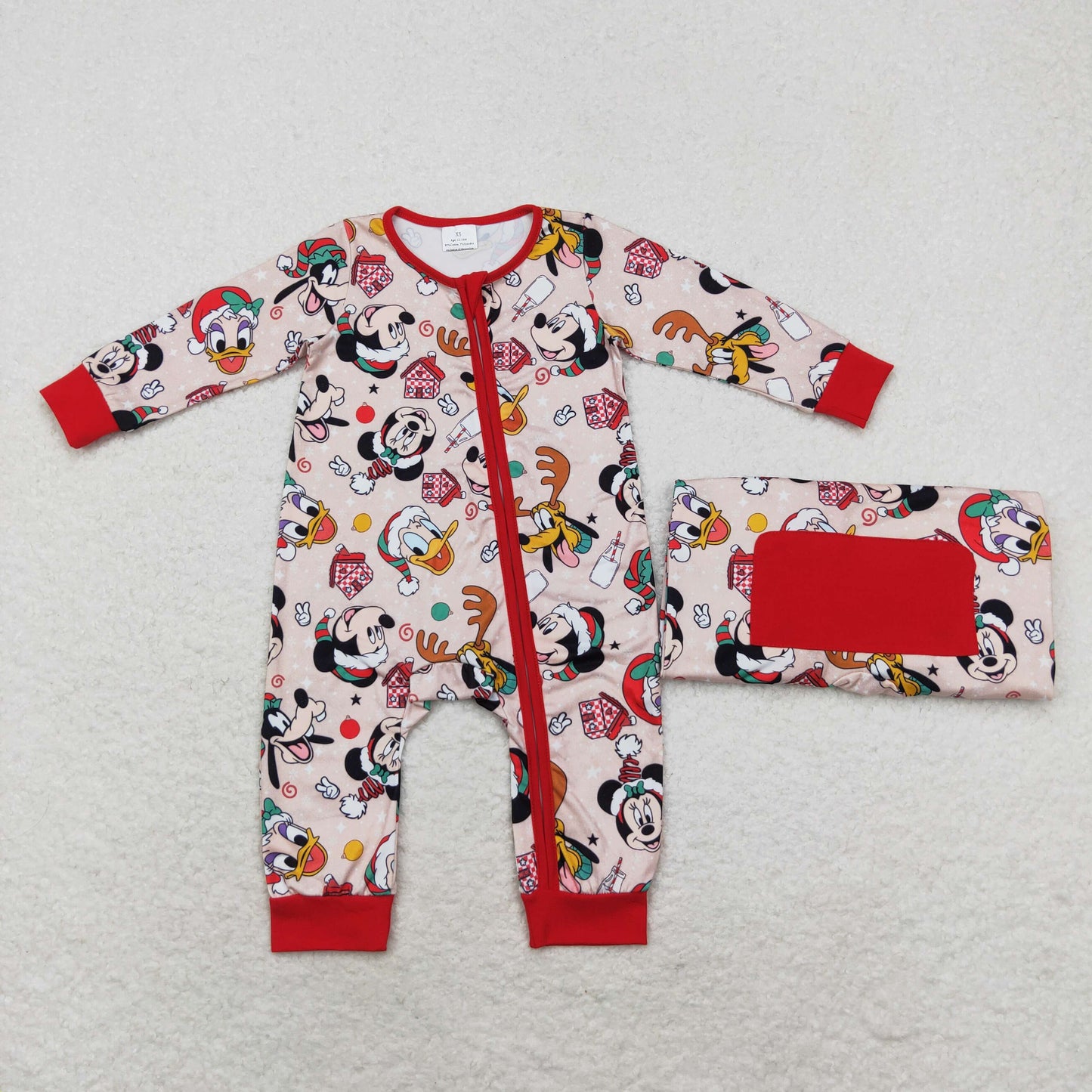 RTS NO MOQ Girls Boys Christmas disney mickey Rompers Pajamas Clothes Sets