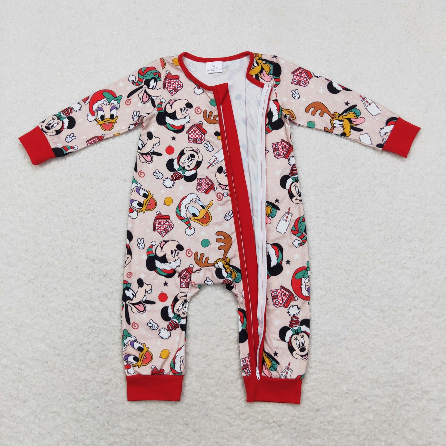 RTS NO MOQ Girls Boys Christmas disney mickey Rompers Pajamas Clothes Sets