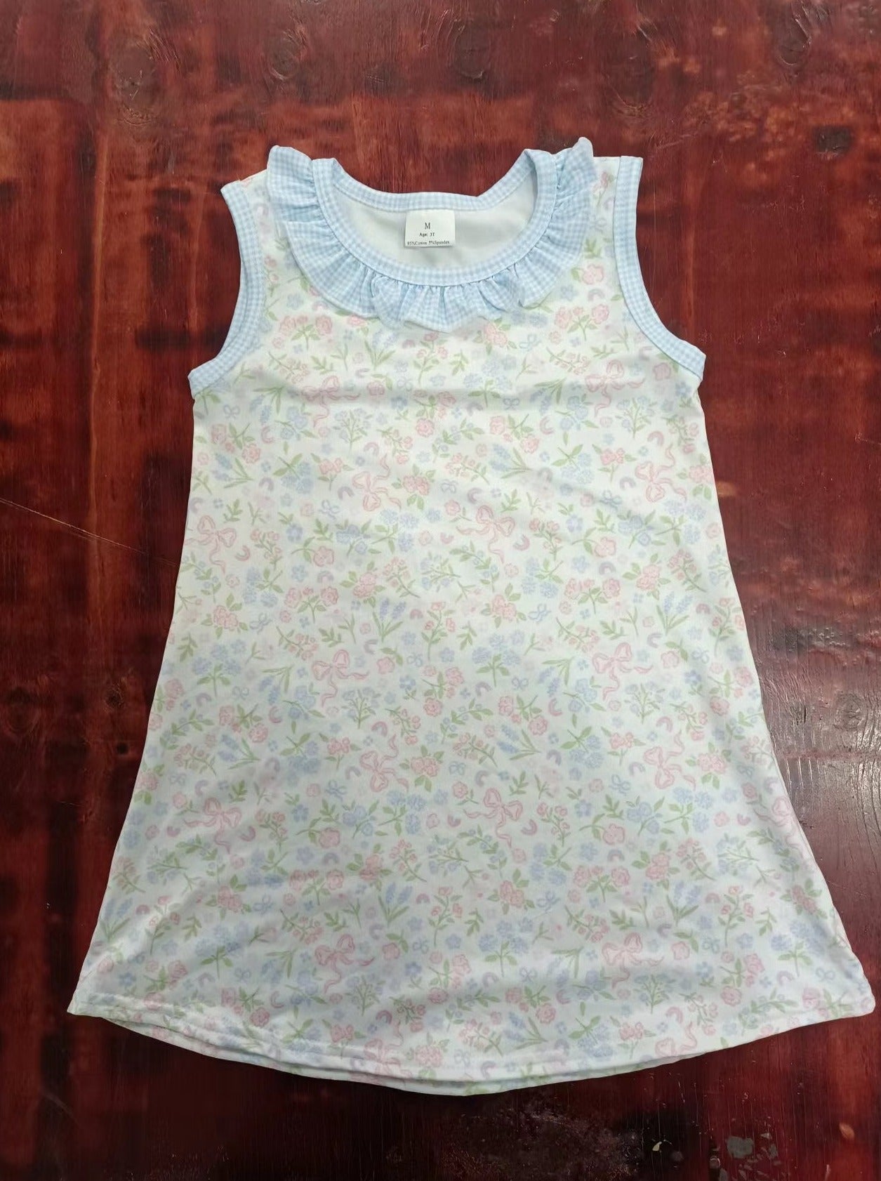 custom moq 5 eta 5weeks mix size girls clothes floral sleevelss dress