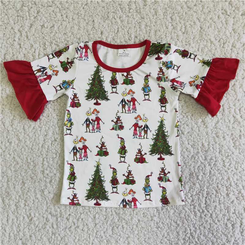 G2-19-1/. Christmas family lace short-sleeved top