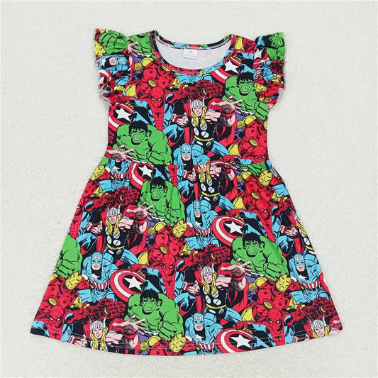 RTS SALES NO MOQ G1-9，。’ Avengers flying sleeve dress 复仇者联盟飞袖裙