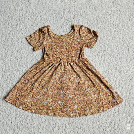 G4-11-1/*'; Golden sequined short-sleeved dress