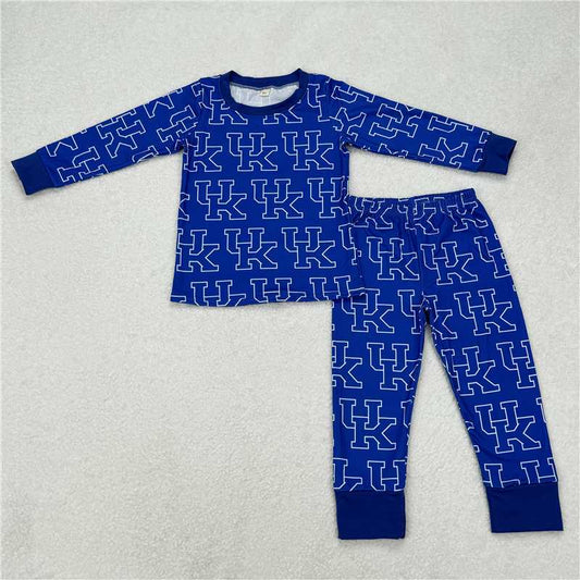 RTS SALES NO MOQ G2-20-1*/.. UK Blue long-sleeved trousers suit