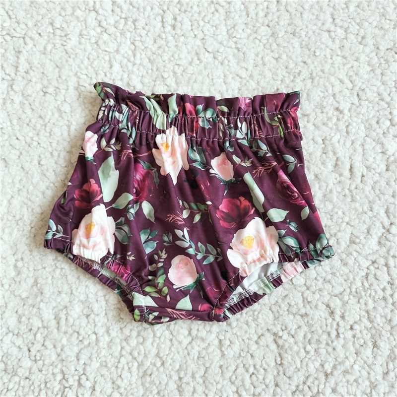 G4-16-1' Pink and white rose leaves dark purple thong