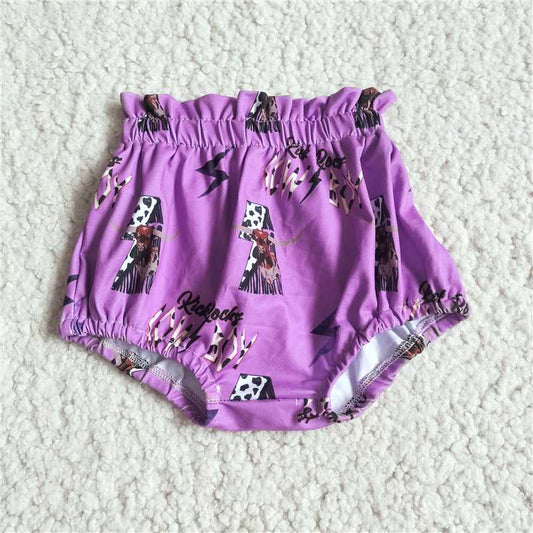 G4-24[ Cow-spotted leopard print purple thong