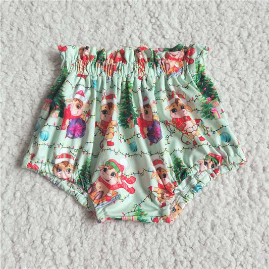 G4-24-1\ Christmas tree deer dog light green thong