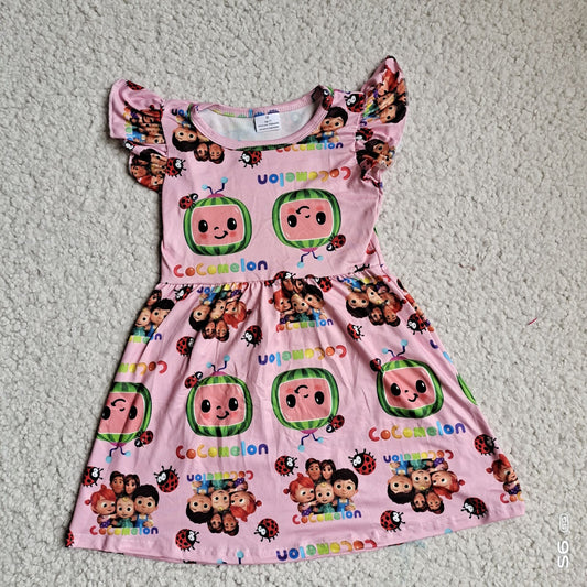 G5-11-3*'\ Watermelon girl group letter pink flying sleeve skirt