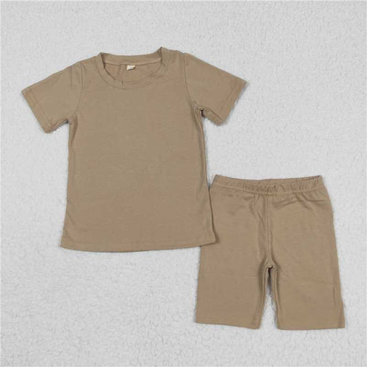 RTS SALES NO MOQ G2-16-5';. Brown short-sleeved suit