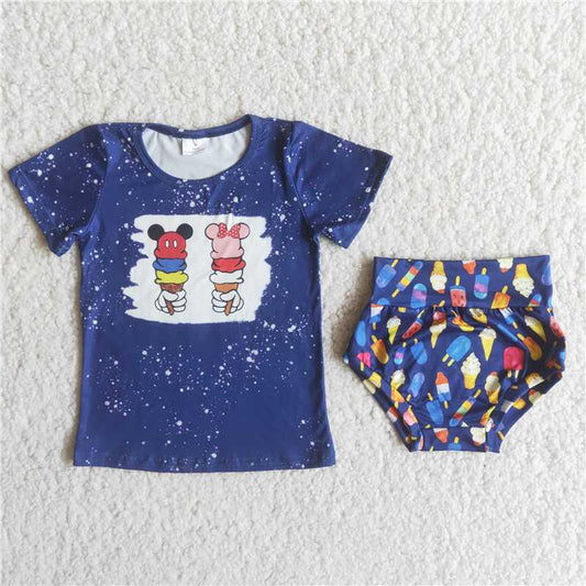 C14-25 Mickey Ice Cream Short Sleeve Thong Set