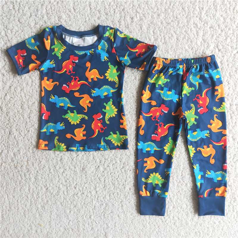 E2-29 Dinosaur short-sleeved and long-pants suit