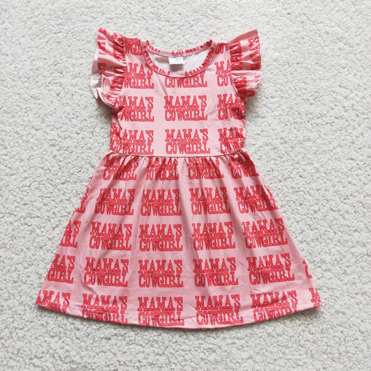 RTS SALES NO MOQ G2-23;' MAMA'S Pink Fly Sleeve Skirt MAMA'S 粉色飞袖裙