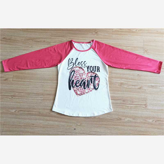 6 A30-2 Bless YOUR Valentine's Day Adult Long Sleeve Top