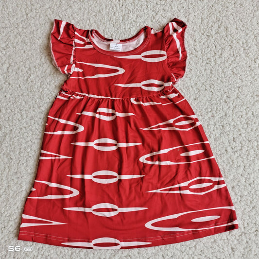 G2-7-7;;[/ White striped red flying sleeves dress