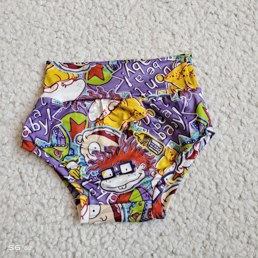 G5-16-1\ Footprint orange and purple plaid thong