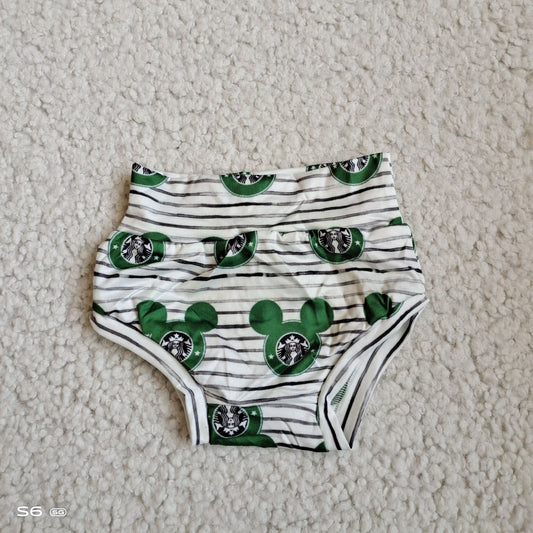 G2-8-1..* Green Mickey Mouse black and white striped thong