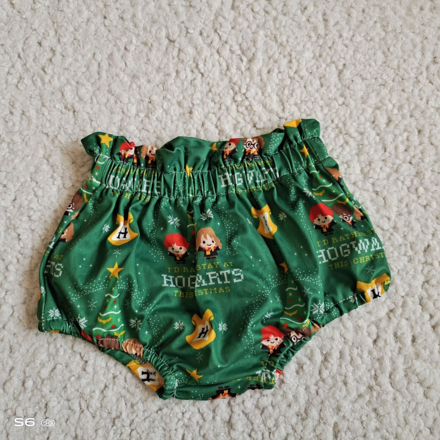 G5-12-4*/ Green Thong with Little Man and Snowflake Letters