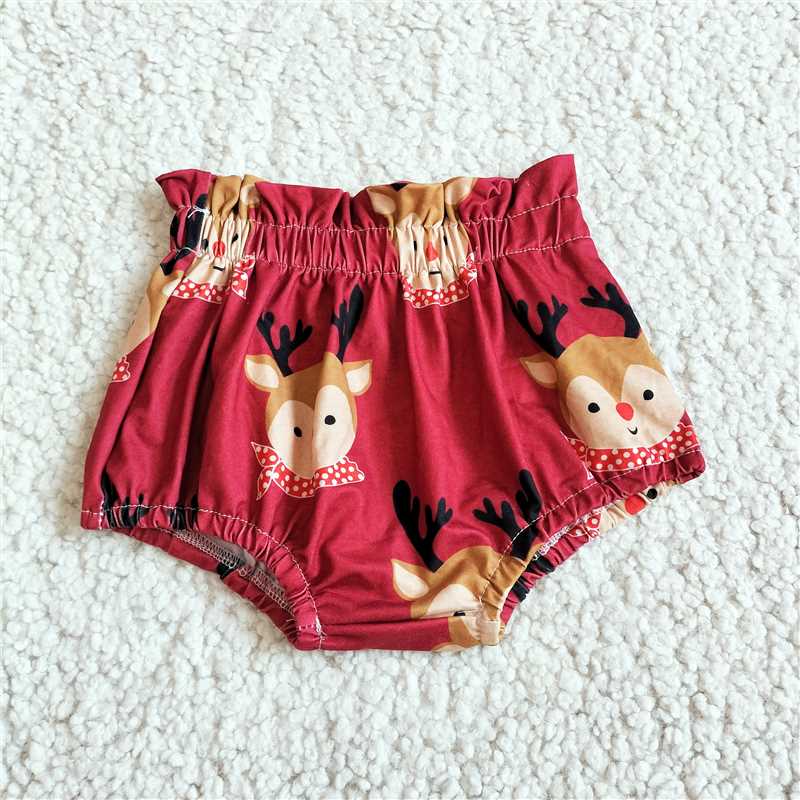 G5-16..' Cartoon deer dark red thong