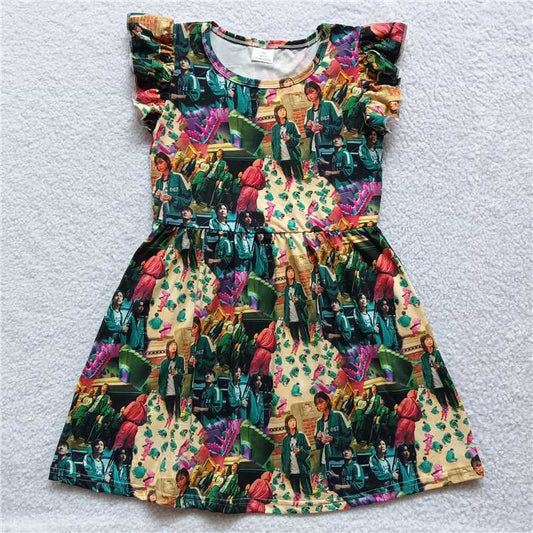 G2-13-5]\[ Retro character flying sleeves dress