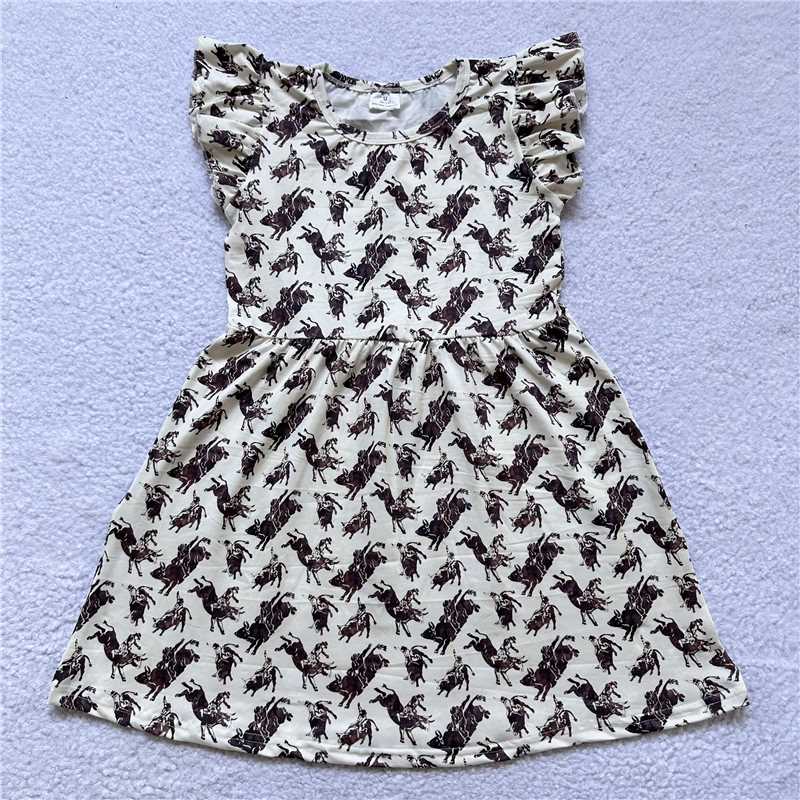 Riding Bull Beige Flying Sleeve dress 骑牛米黄色飞袖裙