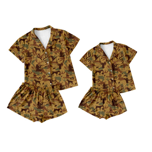 25.11.21 custom each style moq 5 eta 6-8week Sibling Sister puppy short sleeve shorts sets and adult set match design