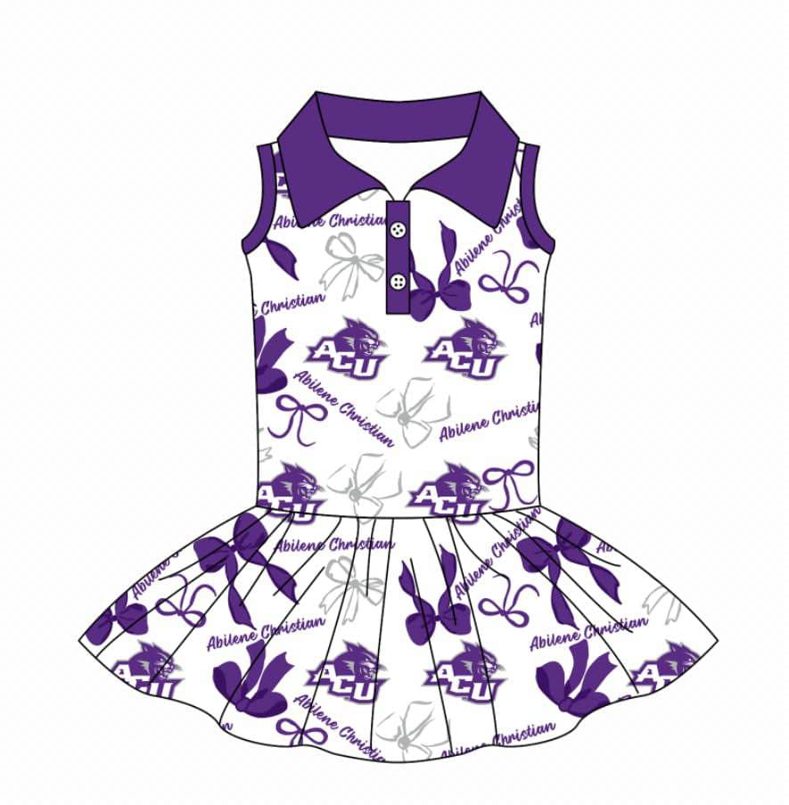 PRE ORDER Deadline July 19 custom no moq kids clothing sport team Purple summer skirt