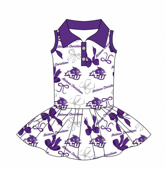 PRE ORDER Deadline July 19 custom no moq kids clothing sport team Purple summer skirt