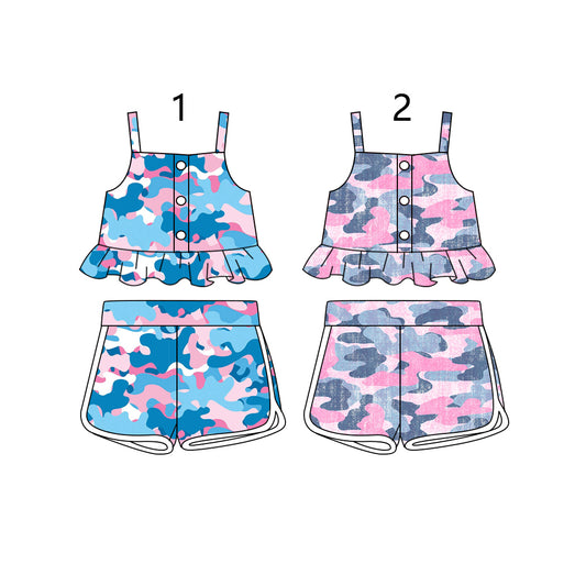 1.16 custom each style moq 5eta 4-6week Sibling Sister baby girls short sleeve shorts sets 1 and sets 2 match design