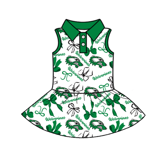 PRE ORDER Deadline July 21 custom no moq Children's boutique clothing  sport teams Green summer skirt