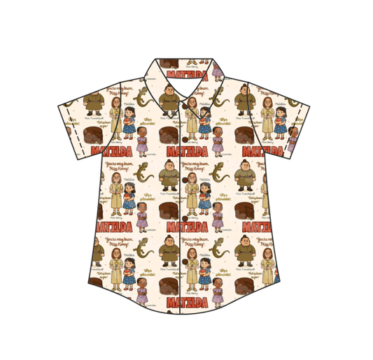 Custom moq 5 mix size milk silk baby boys clothes summer cartoon button short sleeve top