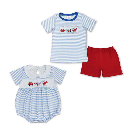 Baby Boys Shirt Shorts Summer Brother Rompers Outfits Clothes Sets