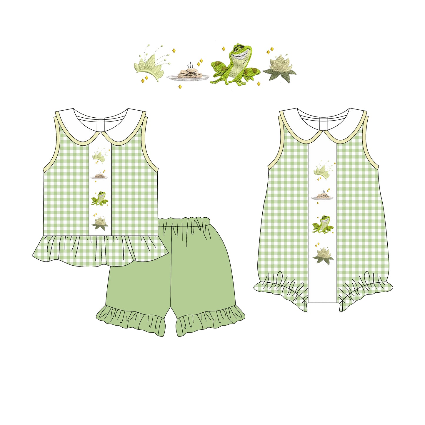 3.17 custom each style moq 5eta 4-6week Sibling Sister baby girl short sleeve shorts sets and romper match design