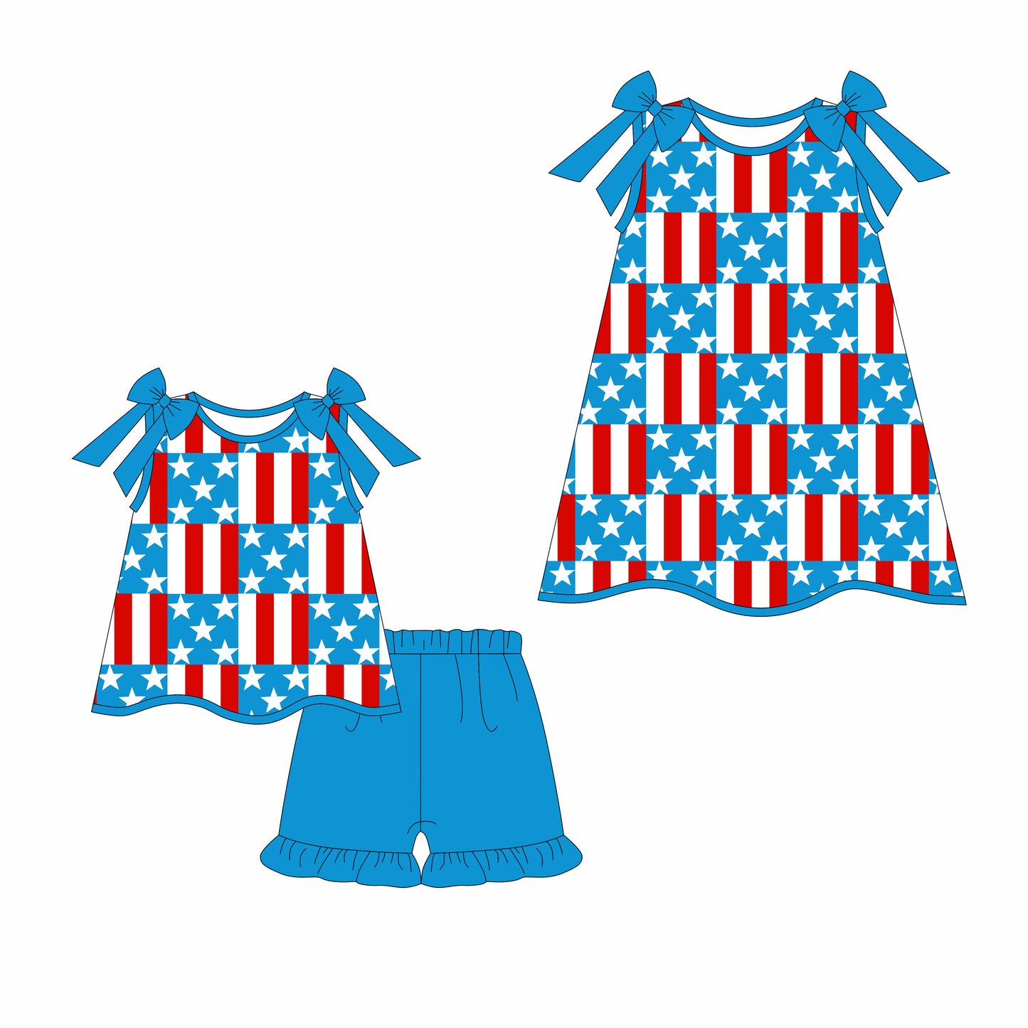 3.17 custom each style moq 5eta 4-6week Sibling Sister baby girl short sleeve shorts sets and dresses match design