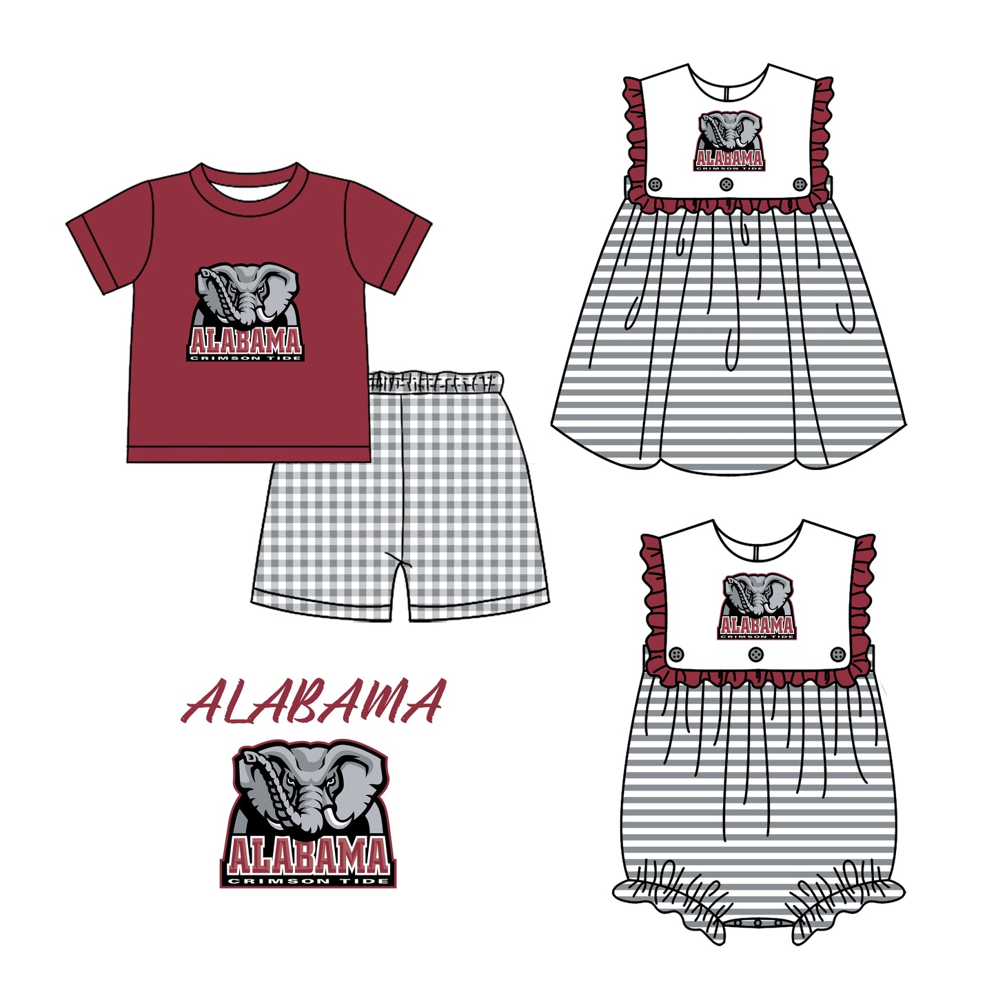 Custom summer teams baby girls clothes sets dress romper