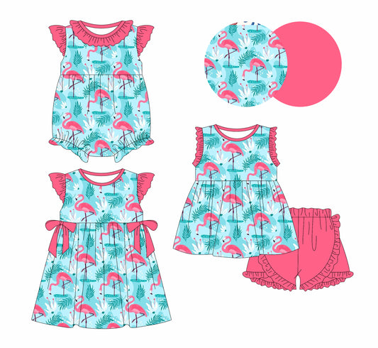 2.13 custom each style moq 5eta 4-6week Sibling Sisters baby girl short sleeve shorts sets and dress and rompers match family design