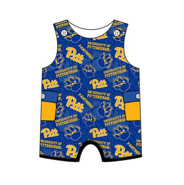 Custom summer teams baby girls clothes team blue sets dress romper-25.5.6