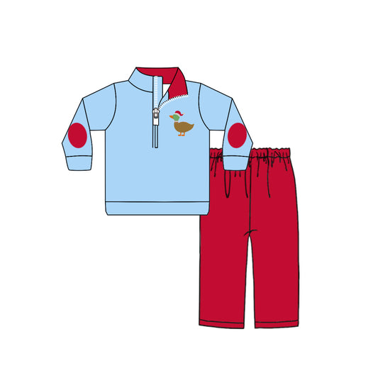 9.27 custom each style moq 5eta 4-6week baby boys clothes Christmas duck rose red long sleeve pants sets