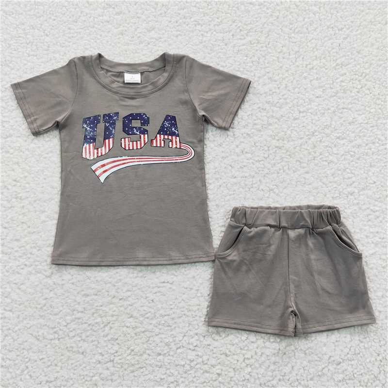 Baby boys solid color letter print Sibling Sister Clothes Sets