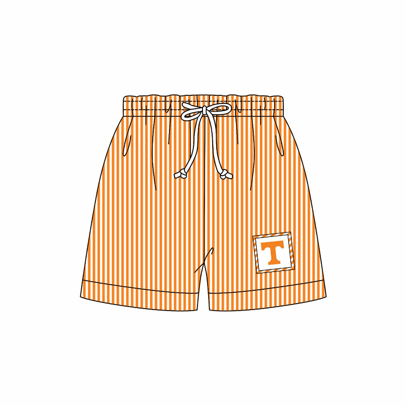 Custom moq 5 mix size milk silk summer teams baby girl boys clothes orange vest swimsuit and swim shorts series