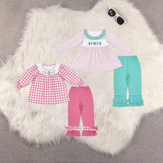 RTS NO MOQ Sibling Baby Girls boys Christmas Long Sleeve Pants Set