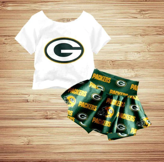 PRE ORDER Deadline August 1 custom no moq Children's boutique clothing soprts team green sets