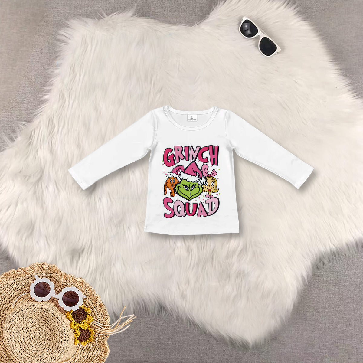 RTS NO MOQ Sibling baby girl clothes Christmas long-sleeved top jeans pants sets and top and jeans pants